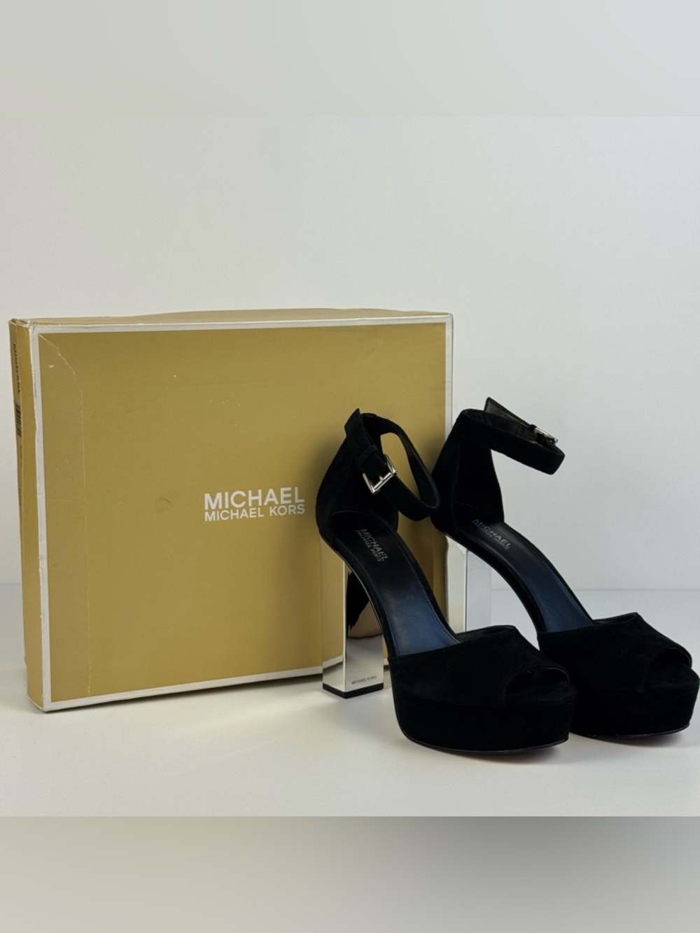 Michael Kors Petra Suede Platform Sandal Black Size 7 - Picture 14 of 15